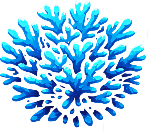Blue coral.
Single Game Texture.  In-Game asset.  2d.  Blank background.  High contrast.  No shadows. Awesome. Cool