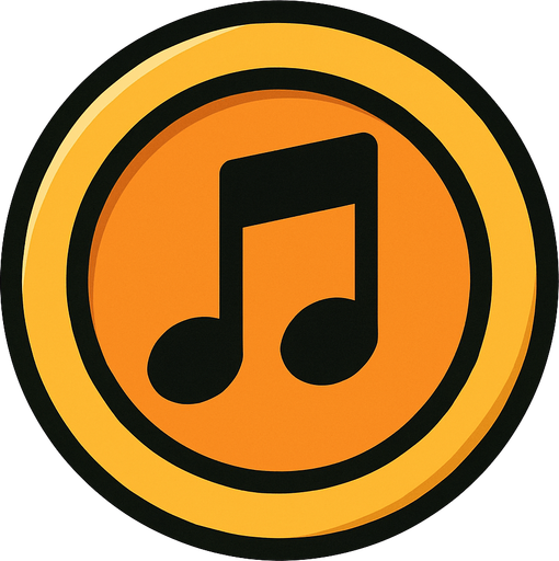 MÜZİK NOTASI ŞEKLİNDE BİR COİN TARZI BİR ŞEY.
In-Game asset.  2d.  High contrast.  No shadows