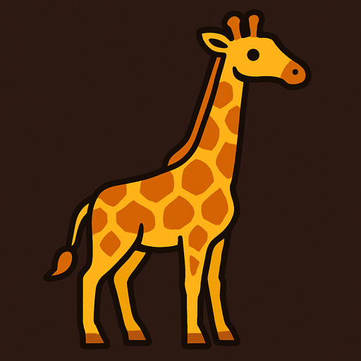 Giraffe.
In-Game asset.  2d.  High contrast.  No shadows