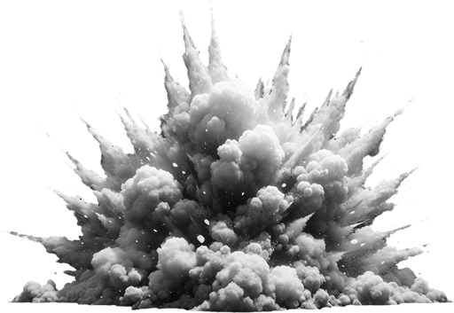 explosion.
Single Game Texture. In-Game asset. 2d. Blank background. High contrast. No shadows.