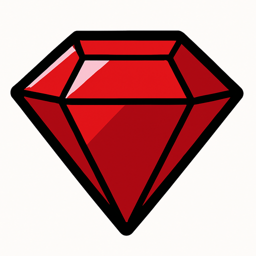 ruby.
In-Game asset.  2d.  High contrast.  No shadows