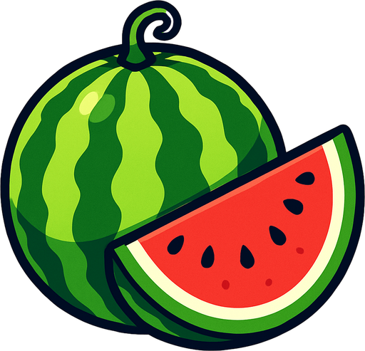 Watermelon.
In-Game asset.  2d.  High contrast.  No shadows