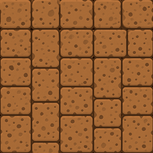 Bloque de tierra sin césped, visto desde arriba, con efecto repetido para unirse a otros bloques, ocupar el cuadro completo de imagen
In-Game asset.  2d.  High contrast.  No shadows
