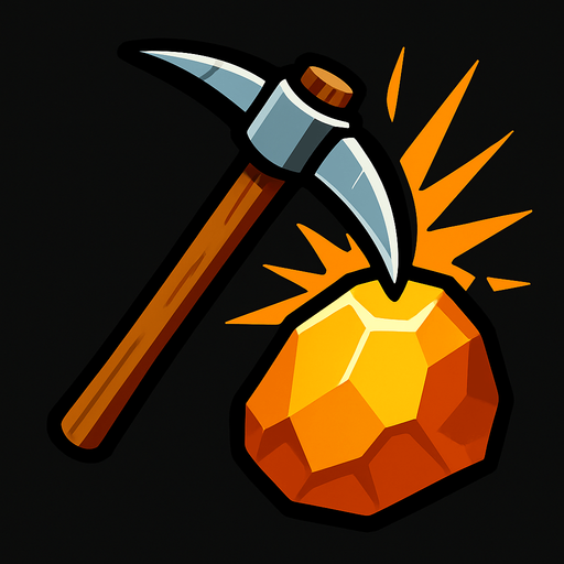 Kazma cevheri kazma hareketli resmi..
In-Game asset.  2d.  High contrast.  No shadows