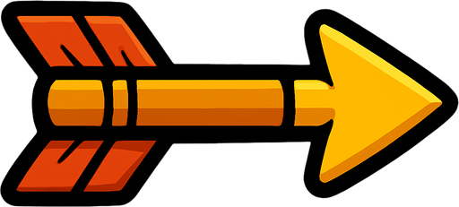 arrow bullet.
In-Game asset.  2d.  High contrast.  No shadows
