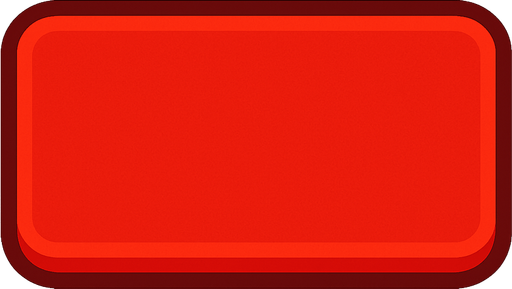 A red rectangular button.
In-Game asset.  2d.  High contrast.  No shadows
