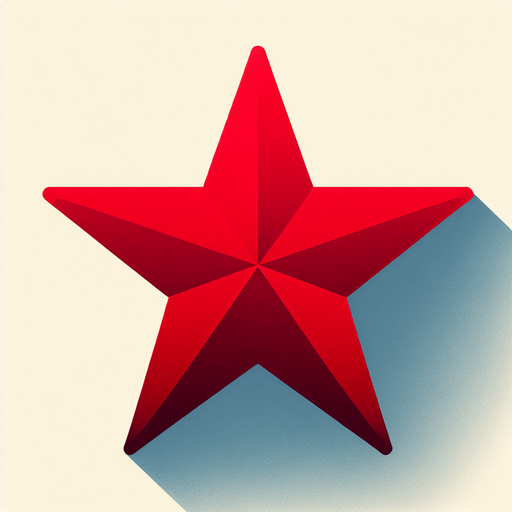 a red star.
Single Game Texture. In-Game asset. 2d. Blank background. High contrast. No shadows.