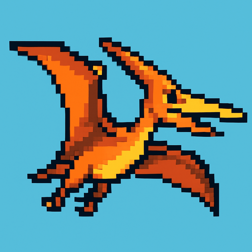 Pteranodon pixel.
In-Game asset.  2d.  High contrast.  No shadows