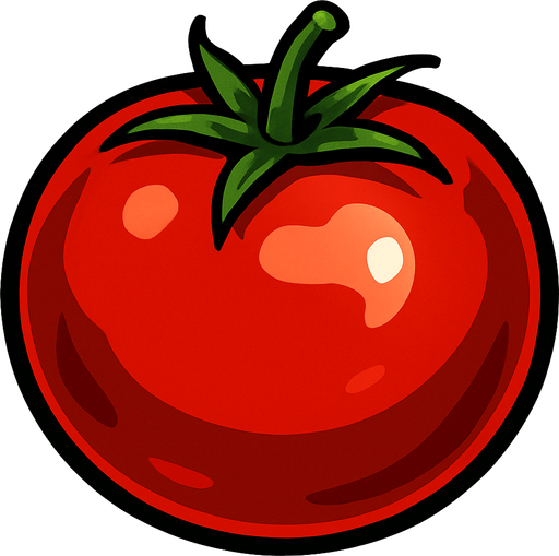 Tomato,.
In-Game asset.  2d.  High contrast.  No shadows. Realistic