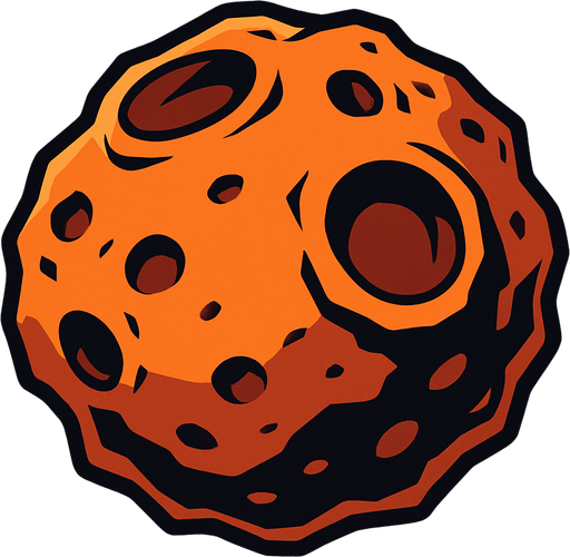 Asteroid.
In-Game asset.  2d.  High contrast.  No shadows