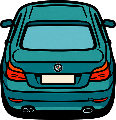 Bmw e60 arkasi ama yukaridan.
In-Game asset.  2d.  High contrast.  No shadows