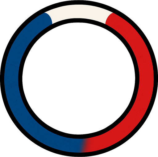 Cerceau tricolore.
In-Game asset.  2d.  High contrast.  No shadows