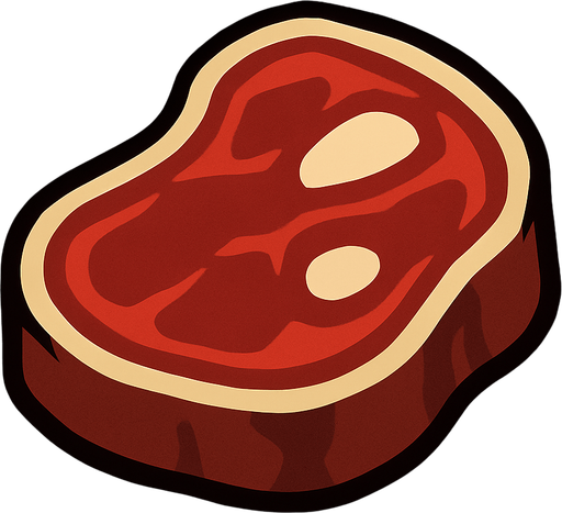 Carne pequeña.
In-Game asset.  2d.  High contrast.  No shadows