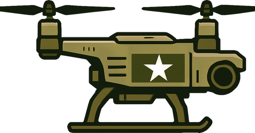 Military quadcopter side view
In-Game asset.  2d.  High contrast.  No shadows