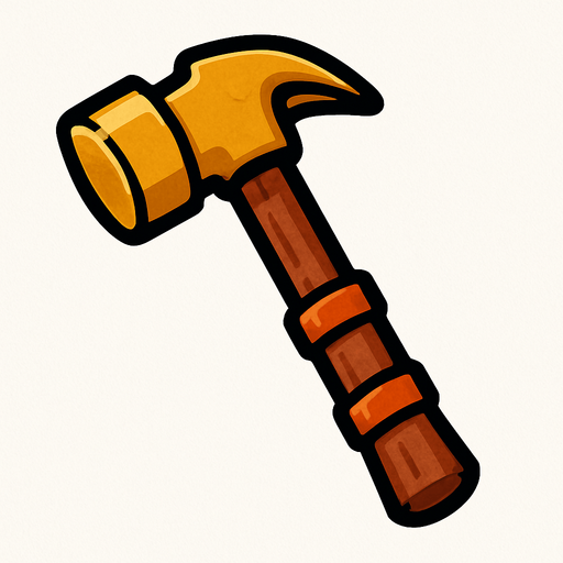 Hammer.
In-Game asset.  2d.  High contrast.  No shadows