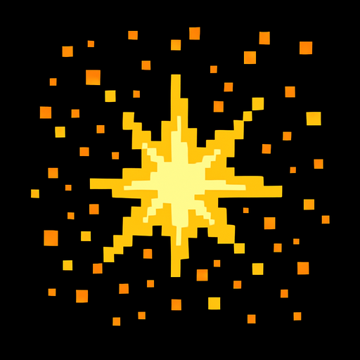 Partículas al golpear pixeleado

In-Game asset.  2d.  High contrast.  No shadows