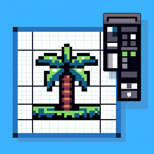 8bit. cartoon. palm tree..
Single Game Texture. In-Game asset. 2d. Blank background. High contrast. No shadows.