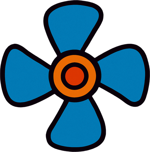 Fan blades symmetrical.
In-Game asset.  2d.  High contrast.  No shadows