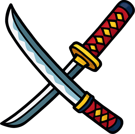 katana animada.
In-Game asset.  2d.  High contrast.  No shadows