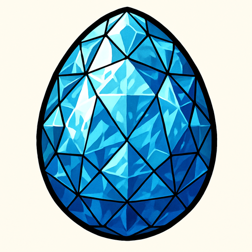 A Diamond egg.
In-Game asset.  2d.  High contrast.  No shadows