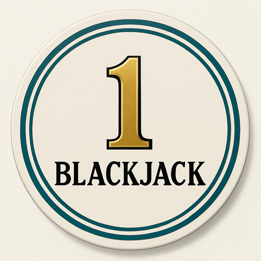 Crea un asset para una ficha de casino de $1 para Blackjack.
Color Principal: Blanco o gris muy claro.
Borde/Detalles: Dos o tres franjas finas en un color que contraste pero sea elegante, como azul zafiro o verde esmeralda.
Valor: El número '1' grande y claro en el centro, en dorado o negro, con una tipografía de casino.
Estilo: Lujoso, limpio, coherente con 'La Tentación Dorada'.".
In-Game asset.  2d.  High contrast.  No shadows