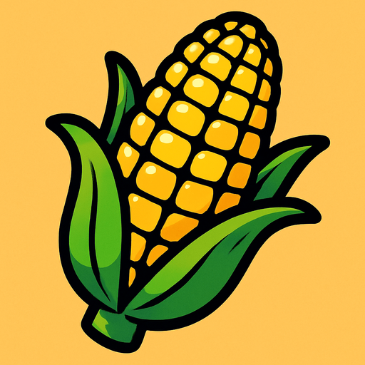 corn with toon style.
In-Game asset.  2d.  High contrast.  No shadows