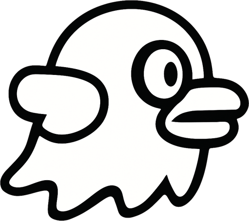 Make a gost flapy bird.
In-Game asset.  2d.  High contrast.  No shadows