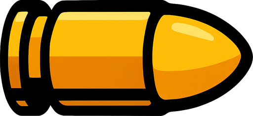 bullet.
In-Game asset.  2d.  High contrast.  No shadows
