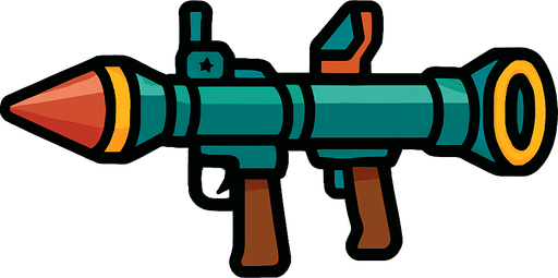 rocket launcher.
In-Game asset.  2d.  High contrast.  No shadows