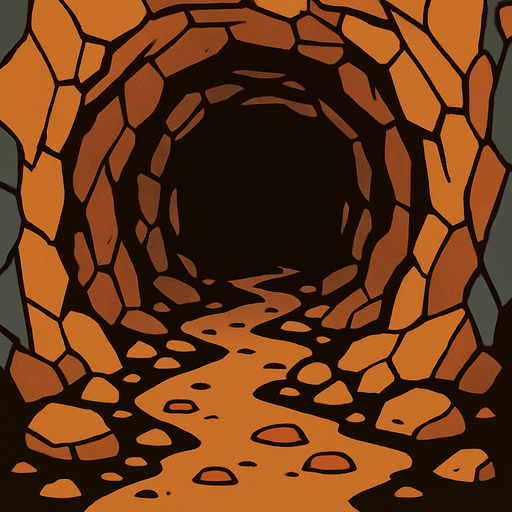 2d cave tunnel corridor.
In-Game asset.  2d.  High contrast.  No shadows