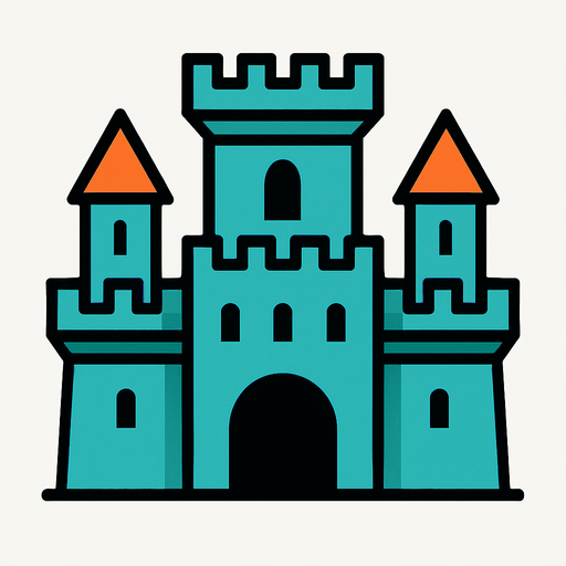 castle.
In-Game asset.  2d.  High contrast.  No shadows