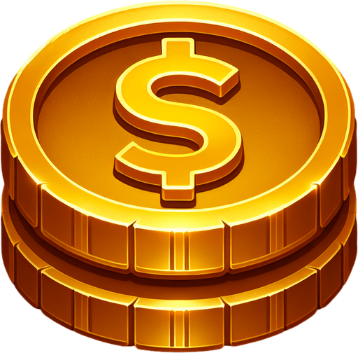 moneda de gold.
Single Game Texture.  In-Game asset.  2d.  Blank background.  High contrast.  No shadows