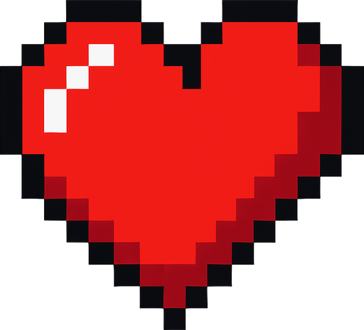Heart pixart.
In-Game asset.  2d.  High contrast.  No shadows