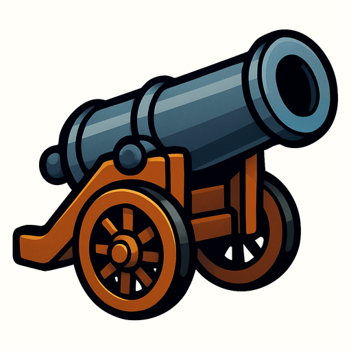 cannon.
In-Game asset.  2d.  High contrast.  No shadows