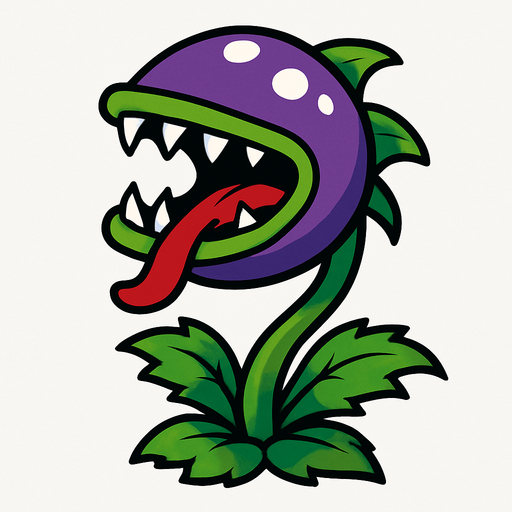 Planta piraña de plantas vs zombies.
In-Game asset.  2d.  High contrast.  No shadows