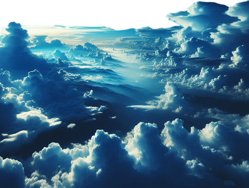 above the clouds in a blue sky