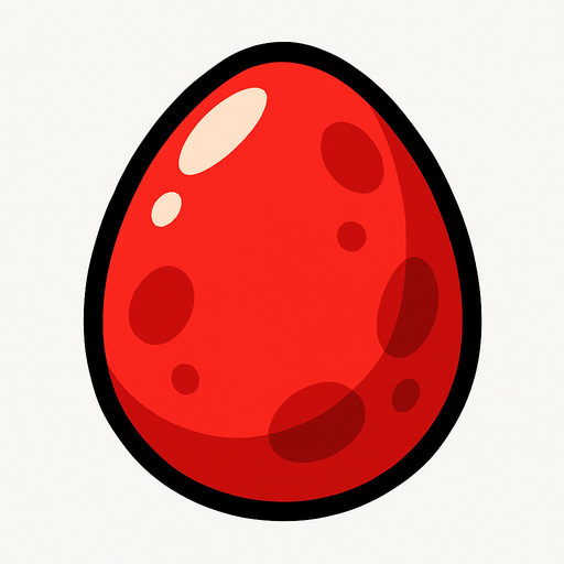 RED EGG.
In-Game asset.  2d.  High contrast.  No shadows