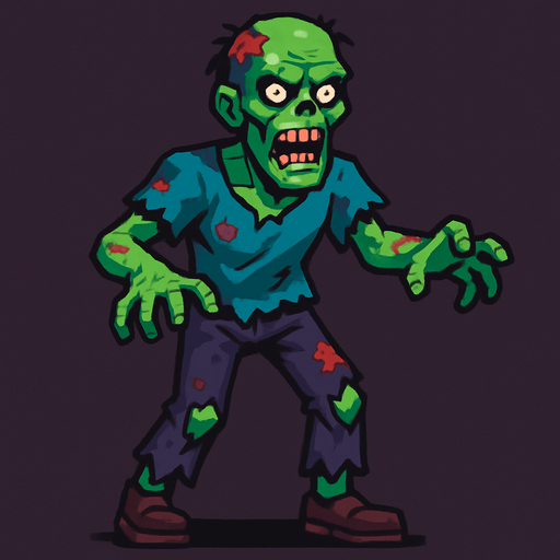 Zombie.
In-Game asset.  High contrast.  No shadows