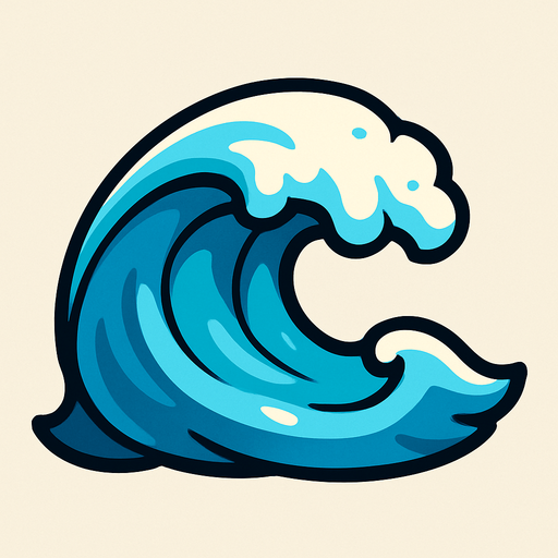 Small wave.
In-Game asset.  2d.  High contrast.  No shadows