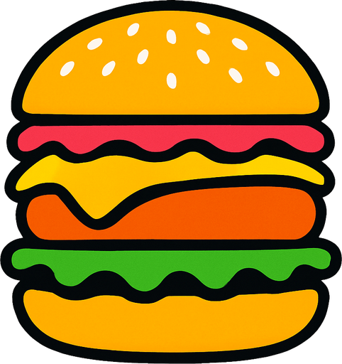 Hamburger.
High contrast.  No shadows