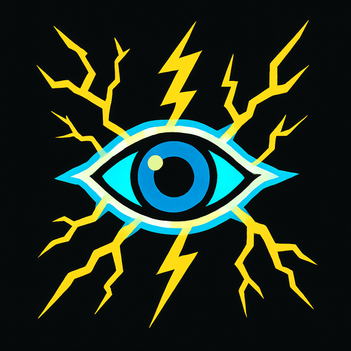 Electricity with eye.
In-Game asset.  2d.  High contrast.  No shadows
