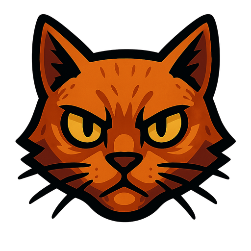 a cat head.
In-Game asset.  2d.  High contrast