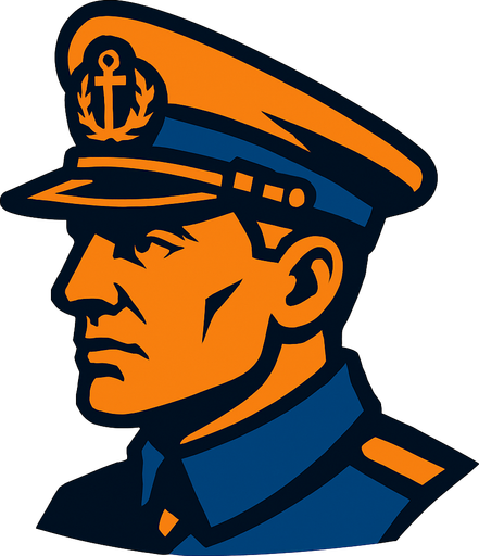 warship commander head looking left in game asset.
In-Game asset.  2d.  High contrast.  No shadows