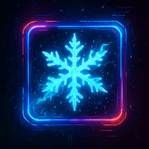 Ability icon 'Ice freeze' . cyberpunk. abstract. Futuer. different colors. HD colors