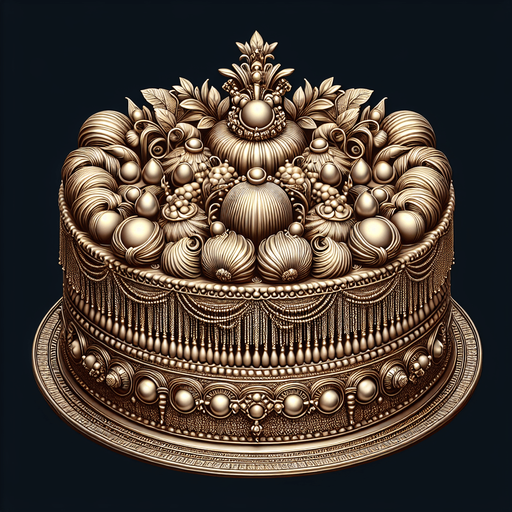 le plus délicieux gâteau/pâtisserie de luxe du monde..
Single Game Texture.  In-Game asset.  2d.  Blank background.  High contrast.  No shadows