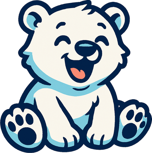 Happy baby polar bear.
In-Game asset.  2d.  High contrast.  No shadows