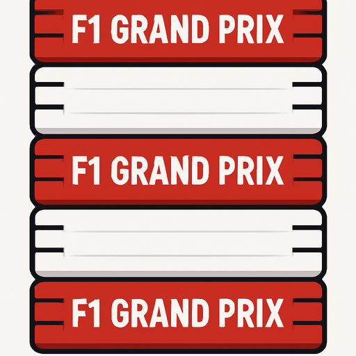 f1 grand prix barriers vertical 2d.
In-Game asset.  2d.  High contrast.  No shadows
