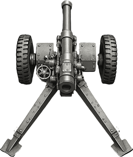 military, cannon, top view. realistic silver color..
In-Game asset.  2d.  High contrast.  No shadows