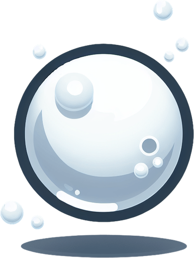 White water bubble.
Single Game Texture. In-Game asset. 2d. Blank background. High contrast. No shadows.