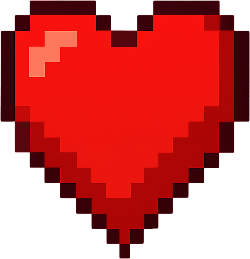 an 16bit 20x40 red heart.
In-Game asset.  2d.  High contrast.  No shadows